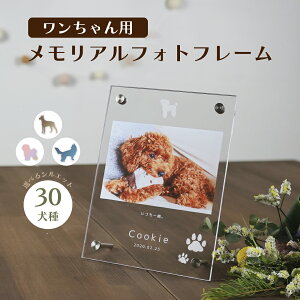 【名入れ無料】 フォトフレーム 名入れ ペット 名入れギフト 写真立て アクリル 写真入れ 名前入り フォト スタンド 卓上 透明 クリア 縁なし スクエア 縦長 写真入り 犬 猫 ギフト かわいい