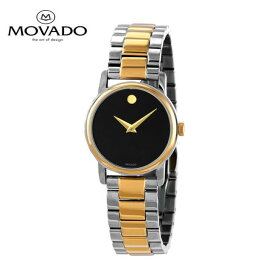 MOVADO モバード クラシック ミュージアム クォーツ ブラック ダイヤル レディース 腕時計 Classic Museum Quartz Black Dial Ladies Watch