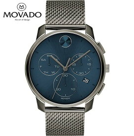MOVADO モバード 大胆な薄型クロノグラフクォーツブルーダイヤルメンズウォッチBold thin chronograph quartz blue dial men's watch
