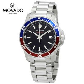 MOVADO モバード シリーズ800 クォーツ ブラックダイヤル ペプシベゼル メンズウォッチSeries 800 Quartz Black Dial Pepsi Bezel Men's Watch