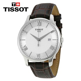 TISSOT ティソ トラディション シルバーダイアル ブラウンレザー メンズウォッチ Tradition Silver Dial Brown Leather Men's Watch