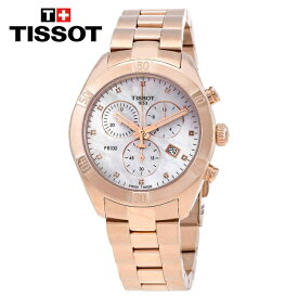 TISSOT ティソ PR 100 クロノグラフ クォーツ ダイヤモンド ホワイトマザーオブパールダイヤル レディースウォッチ PR 100 Chronograph Quartz Diamond White Mother of Pearl Dial Ladies Watch