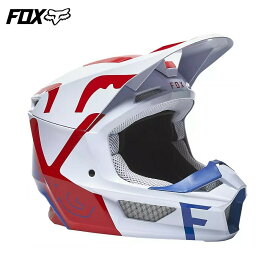 FOX RACING フォックスレーシング V1 スキュー ヘルメット ホワイト/ レッド/ブルー V1 SKEW HELMET WHITE/RED/BLUE