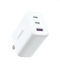 UGREEN 充電器 Type-C 65W 3-in-1急速充電器 単ポート65W出力 USB-C*2&USB-A*1 22.5W 3ポート 充電保護システム PD3.0 PPS規格対応 折りたたみ式 iphone17/16/15/14/MacBook/iPad/Galaxy 26その他USB-C機器対応 PSE技術基準適合 白