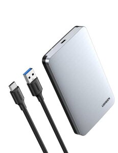 UGREEN 2.5�C���` HDD �P�[�X USB 3.1 Gen 2�ڑ� HDD SSD�P�[�X SATA3.0 UASP�Ή� 6Gbps�����]�����x �O�t���P�[�X 6TB�e�ʑΉ� �A���~�� �n�[�h�f�B�X�N�P�[�X �H��s�v�̊ȒP�g�ݗ��� Windows mac OS Linux�Ή� U