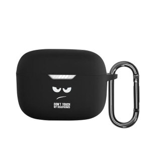 kwmobile �ی�P�[�X JBL Tune 230 NC TWS / T230NC / T235NC�Ή� �P�[�X - �ϏՌ� �V���R�� �P�[�X�J�o�[ Don't touch my headphones�f�U�C��
