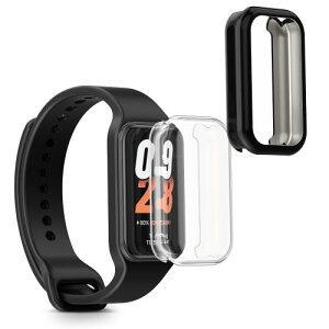 kwmobile 2x �P�[�X Xiaomi Smart Band 8 Active/Redmi Band 2�Ή� �J�o�[ - �t���J�o�[ �V���R�� �ϏՌ� �S�̕ی� ����/���F