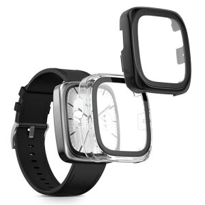 kwmobile 2x �P�[�X Amazfit Active 2 Square�Ή� �J�o�[ - �t���{�f�B �K���X �ϏՌ� �����^ ����/���F