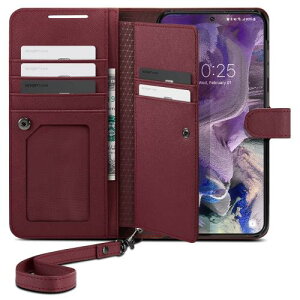 Spigen Galaxy S23 �P�[�X �蒠�^ [ SC-51D | SCG19 ] PU���U�[ �J�[�h 7�� ���[ �蒠�^ �X�g���b�v�t�� �y�� ���^ ���C�����X�[�d�Ή� �J�[�h���[ �X�^���h�@�\ �E�H���b�gS Plus ACS05724 (�o�[�K���f�B)
