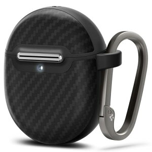 Spigen Google Pixel Buds Pro 2 / Pro �P�[�X �ϏՌ� �G�A���R�A �A���~�h TPU ��d�\�� ���C�����X�[�d �Ή� �J���r�i �����O�t�� �y�� �L�Y�h�~ �Ռ��z�� �G���]�E�A���~�h ACS07649 (�}�b�g�E�u���b�N)