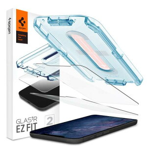 Spigen EZ Fit �K���X�t�B���� iPhone 12 Mini �p �\��t���L�b�g�t�� iPhone12 Mini �p �ی� �t�B���� 2����