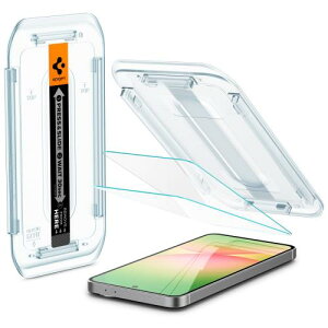 Spigen Galaxy S24FE �K���X�t�B���� �w��F�ؑΉ� GalaxyS24FE �ی�t�B���� �\��t���L�b�g�t�� 2���� �i�m�R�[�e�B���O ��U�h�~ EZ Fit