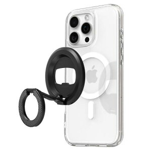 Spigen MagSafe�Ή� �X�}�z�����O �X�}�z�z���_�[ �𔲂� �X�^���h�@�\ iPhone 17/16/15/14/13/12�V���[�Y Galaxy S26�V���[�Y Pixel 10a �}�O�l�b�g ���� �����h�~ �{�g���I�[�v�i�[ OM102 AMP08822 (�u���b�N)