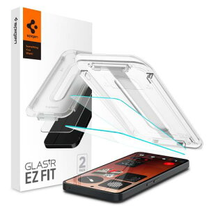 Spigen Nothing Phone(3a), (3a) Pro �K���X�t�B���� �\��t���L�b�g�t�� 9H�����K���X 2���� �i�m�R�[�e�B���O ��U�h�~ EZ Fit AGL09428