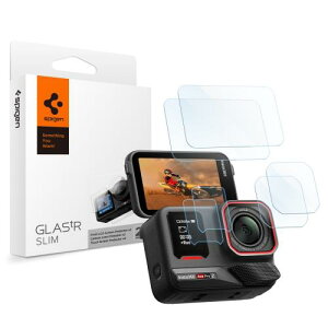 Spigen �ی�t�B���� �Ή� Insta 360 Ace Pro 2 9H�d�x�����K���X �i�m�R�[�e�B���O �O��/���/�����Y �ی�t�B���� �e2���� AGL09769