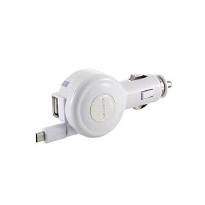 �G���R�� �J�[�`���[�W���[ �V�K�[�\�P�b�g �J�[�p�i android�Ή� USB�|�[�g×1 microUSB�������P�[�u�� 65cm (2.4A�o��) �z���C�g MPA-CCM03WH