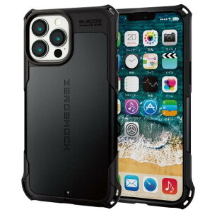 �G���R�� iPhone 13 Pro Max/�n�C�u���b�h�P�[�X/ZEROSHOCK/�u���b�N