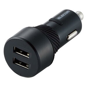 �G���R�� �J�[�`���[�W���[ �V�K�[�\�P�b�g USB 2�|�[�g USB-A×2 24W 12V/24V�Ή� [�����ɂ����V���R���t��/���܂����[�d/2�䓯���[�d] iPhone SE3/SE2/13/12�AiPad�AAndroid �e��Ή� �u���b�N EC-DC06BK