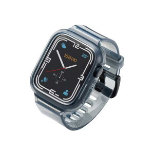 �G���R�� Apple Watch (�A�b�v���E�H�b�`) �P�[�X �o���p�[ �o���h��̌^ 41mm [Apple Watch 8 7 �Ή�] �N���A�f�U�C�� �\�t�g �t�B�������p�� �N���A�u���b�N AW-21BBBUBKC