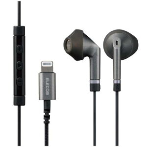 �G���R�� �X�e���I�C���z�� �C���i�[�C���[�^ Lightning ���C�g�j���O �}�C�N�t Fast Music LFS10I ��13.6mm ���ϋv�P�[�u�� �u���b�N EHP-LFS10IMBK 1.2m
