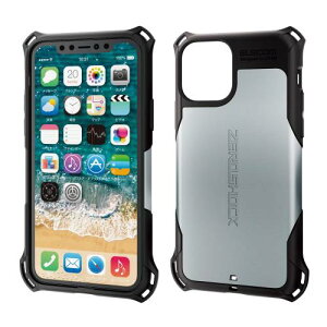�G���R�� iPhone 11 Pro �P�[�X ZEROSHOCK �ϏՌ� [�������̏Ռ�����{�̂��Ռ��z���\�� (�Ռ��z���t�B�����t)] �X�g���b�v�z�[���t�� �V���o�[ PM-A19BZEROSV