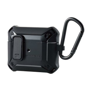 �G���R�� AirPods ��3���� (2021�N) �p �P�[�X �J�o�[ ZEROSHOCK Lock ���b�N�@�\ �J���r�i�t �����h�~ ���C�����X�[�d�Ή� �Ռ��z�� �u���b�N AVA-AP3ZEROLBK