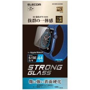 �G���R�� Apple Watch (�A�b�v���E�H�b�`) �K���X�t�B���� 44mm [Apple Watch SE2 SE 6 5 4 �Ή�] �t���J�o�[ �Z���~�b�N�R�[�g �t���[���t�� �w��h�~ �u���b�N AW-20MFLGGCRBK