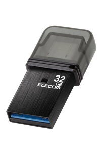 �G���R�� USB������ 32GB USB3.2(Gen1) Type-C �L���b�v�� �u���b�N MF-CAU32032GBK