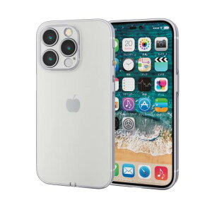 �G���R�� iPhone14Pro �P�[�X �J�o�[ �Ɍ��ی� �J�����ی�t�� �J���������Y����܂ŕی� �\�t�g TPU �z���C�g PM-A22CUCTKCR �N���A