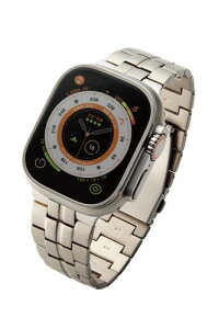 �G���R�� �A�b�v���E�H�b�` Apple Watch �o���h 49mm 45mm 44mm 42mm / Ultra 3/2Ultra, SE3/2/SE, 11 10 9 8 7 6 5 4 3 2 1 �Ή� �`�^�� �X�e�����X ���� �O�܂�v�b�V���� �V���o�[ AW-49BDTITSV