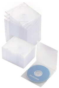 �G���R�� CD DVD�X�����v���P�[�X 1�����[ 50�p�b�N �N���A CCD-JSCS50CR/EC