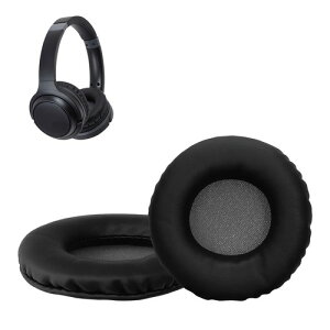 kwmobile 2x �w�b�h�z���J�o�[ AudioTechnica ATH-S200BT / ATH-S220BT�Ή� �����p�C���[�p�b�h - �N�b�V���� PU���U�[ ���F �u���b�N