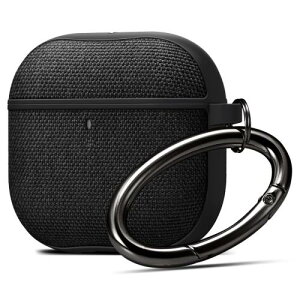 Spigen AirPods 4 �P�[�X �J�o�[ �i�C���� �t�@�u���b�N ���h�~ ���C�����X�[�d�Ή� �J���r�i�t�� �Ռ��z�� �y�� �A�[�o�� �t�B�b�g