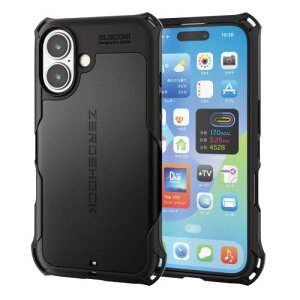�G���R�� iPhone 16 �P�[�X �ϏՌ� �Ռ��z�� ZEROSHOCK [�t�B�����t��] �n�j�J���\�� 4�p�_���p�[ �X�g���b�v�z�[���t�� ���C�����X�[�d�Ή� �u���b�N PM-A24AZEROBK