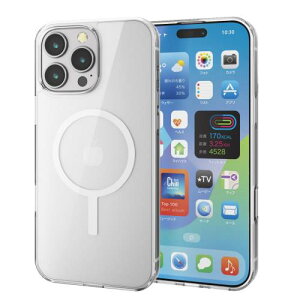 �G���R�� iPhone 16 Pro Max �P�[�X �N���A �w�ʍd�x5H �}�O�l�b�g MAGKEEP �n�C�u���b�h ���C�����X�[�d�Ή� 4�p�G�A�[�N�b�V���� �z���C�g PM-A24DMAG02WH