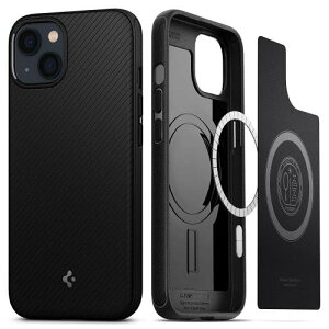 Spigen iPhone13Mini�P�[�X Magsafe �}�O�l�b�g���� �ČRMIL�K�i�擾 �ϏՌ� �d��30g TPU ����~�� ���C�����X�[�d�Ή� ���菝�h�~ �}�O�E�A�[�}�[ ACS03680 (�}�b�g�E�u���b�N)