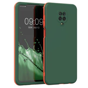kwmobile �ی�P�[�X Xiaomi Redmi Note 9S / 9 Pro / 9 Pro Max�Ή� - �X�}�z�P�[�X �t���J�o�[ �n�[�h TPU�ی� �ϏՌ� - �[�ΐF/�I�����W �[�ΐF / �I�����W