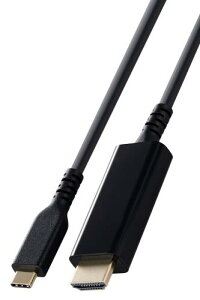 �G���R�� usb c �ϊ��P�[�u�� 1m Type-C to HDMI 4K(3840×2160px)/60Hz ���ϋv �}���`�f�B�X�v���C �~���[�����O iPhone MacBook iPad Android ���ɑΉ� �u���b�N MPA-CHDMIS10BK2