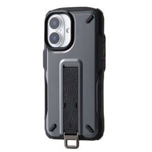 �G���R�� iPhone 16 �P�[�X NESTOUT �ϏՌ� �Ռ��z�� [�����b�N�̃V�����_�[�x���g�ɑ����\] �t�B���K�[�o���h�t�� �X�^���h�@�\ �X�g���b�v�z�[���t�� �A�E�g�h�A �O���[ PM-A24ANESTGY