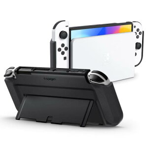 Spigen Switch Oled �J�o�[ �h�b�N�Ή� �X�^���h�ی� ���^ ���E�ȒP �ϏՌ� �Ռ��z�� ����~�� ���h�~ �S�ʕی� �C�V�� �j���e���h�[ �X�C�b�` OLED �P�[�X �V���E�t�B�b�g ACS04239 (�u���b�N)