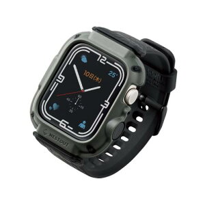 �G���R�� Apple Watch �A�b�v���E�H�b�` �P�[�X �o���p�[ �o���h��̌^ 45mm 8 7 �Ή� NESTOUT�V���[�Y �A�E�g�h�A �ϏՌ� �Ռ��z�� �ČRMIL�K�i AW-21ABBNESTKH �I���[�u / �X���[�L�[�u���[ AW-21ABBNESTBU