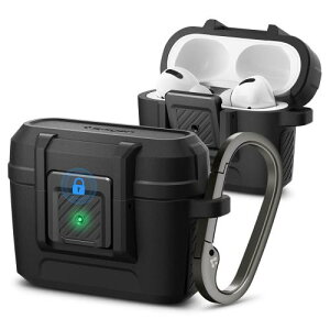 Spigen Airpods Pro �P�[�X ���b�N�@�\ ���C�����X�[�d �����h�~ �J���r�i�t�� ��̌^ �ϏՌ� �J�o�[ �Ռ� �z�� �[�d���C�g ���b�N�E�t�B�b�g ACS04755 ()