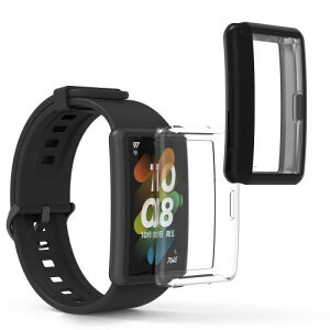 kwmobile 2 �P�[�X HONOR Band 7 / 6 Huawei 6�Ή� �J�o�[ - �t���J�o�[ �V���R�� �ϏՌ� �S�̕ی� ���F/