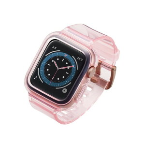 �G���R�� Apple Watch (�A�b�v���E�H�b�`) �P�[�X �o���p�[ �o���h��̌^ 44mm [Apple Watch SE2 SE 6 5 4 �Ή�] ���� �N���A�f�U�C�� �\�t�g TPU �N���A�s���N AW-20MBBUPNC