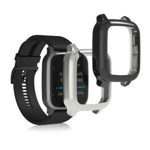 kwmobile 2x �P�[�X Garmin Venu Sq 2 Music/Sq 2�Ή� �J�o�[ - �t���J�o�[ �V���R�� �ϏՌ� �S�̕ی� ���F/�V���o�[