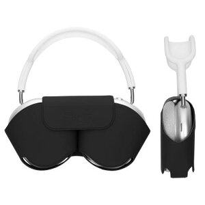 kwmobile �Ή� Apple AirPods Max / 2 �P�[�X - �w�b�h�z���P�[�X �ϏՌ� �����^�� �|���G�X�e�� ���F �u���b�N / ���C�g�u���[