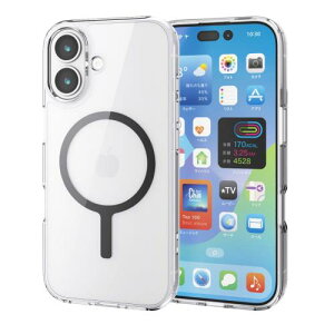 �G���R�� iPhone 17 �P�[�X �J�o�[ �N���A �ϏՌ� �Ռ��z�� �}�O�l�b�g MAGKEEP �n�C�u���b�h TPU ���C�����X�[�d�Ή� 4�p�G�A�[�N�b�V���� �w�ʍd�x5H �u���b�N PM-A25AMAG02BK