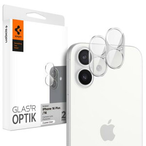 Spigen iPhone16 �J�����ی� iPhone16Plus �J�����ی�t�B���� 9H�d�x�����K���X iPhone 16/iPhone 16 Plus�Ή� �J�����v���e�N�^�[ �N���X�^���E�N���A 2����