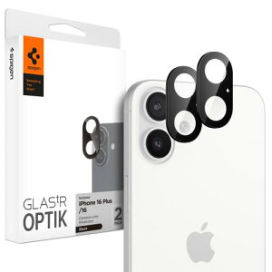 Spigen iPhone16 �J�����ی� iPhone16Plus �J�����ی�t�B���� 9H�d�x�����K���X iPhone 16/iPhone 16 Plus�Ή� �J�����v���e�N�^�[ �N���X�^���E�N���A 2����
