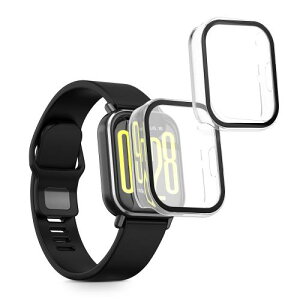 kwmobile 2x �P�[�X Xiaomi Redmi Watch 5 Active�Ή� �J�o�[ - �t���{�f�B �K���X �ϏՌ� �����^ ����/���F